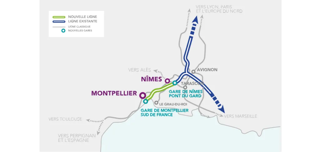 Map of the new high-speed line